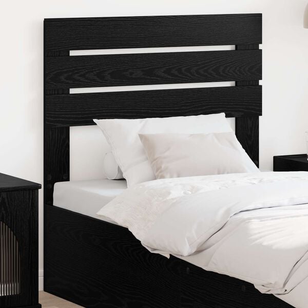 vidaXL T&ecirc;te de lit avec t&ecirc;te de lit Ch&ecirc;ne noir 75 cm Bois d'ing&eacute;nierie