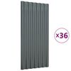 vidaXL Panneaux de toiture 36 pcs Acier galvanis&eacute; Anthracite 80x36 cm