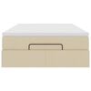 vidaXL Cadre de lit ottoman avec matelas cr&egrave;me 120x200cm tissu