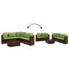 vidaXL Salon de jardin avec coussins 6 pcs marron résine tressée