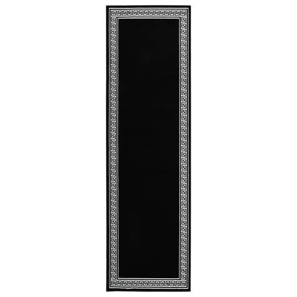 vidaXL Tapis BCF Noir avec motif 80x350 cm