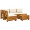 vidaXL 5 pc Ensemble de canap&eacute;s d'ext&eacute;rieur Bois d'Acacia Massif