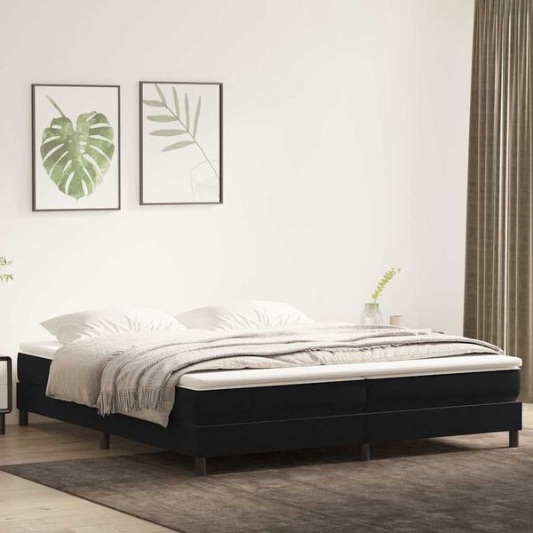 vidaXL Sommier à lattes de lit sans matelas noir 200x210 cm velours