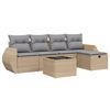 vidaXL Salon de jardin avec coussins 6pcs m&eacute;lange beige r&eacute;sine tress&eacute;e