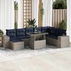 vidaXL Salon de jardin avec coussins 9 pcs gris r&eacute;sine tress&eacute;e acacia