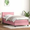 vidaXL Sommier &agrave; lattes de lit avec matelas rose 90x210 cm velours