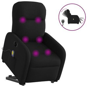 vidaXL Fauteuil inclinable de massage &eacute;lectrique Noir Tissu