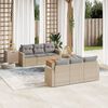 vidaXL Salon de jardin avec coussins 7pcs m&eacute;lange beige r&eacute;sine tress&eacute;e