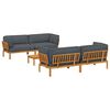 vidaXL Ensemble de Canap&eacute;s 5 pc Anthracite Bois d'Acacia Massif