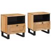 vidaXL Cabinet de chevet avec tiroir 2 pcs Naturel 40 x 33 x 46 cm