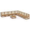 vidaXL Salon de jardin 10 pcs marron miel bois de pin massif