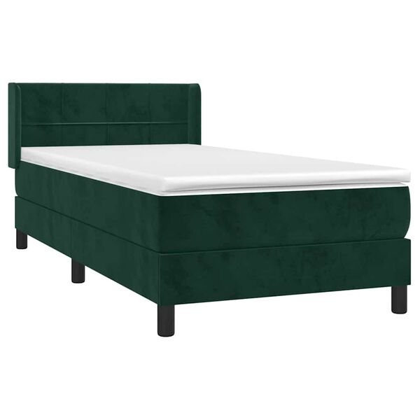 vidaXL Sommier &agrave; lattes de lit avec matelas Vert fonc&eacute; 90x190 cm