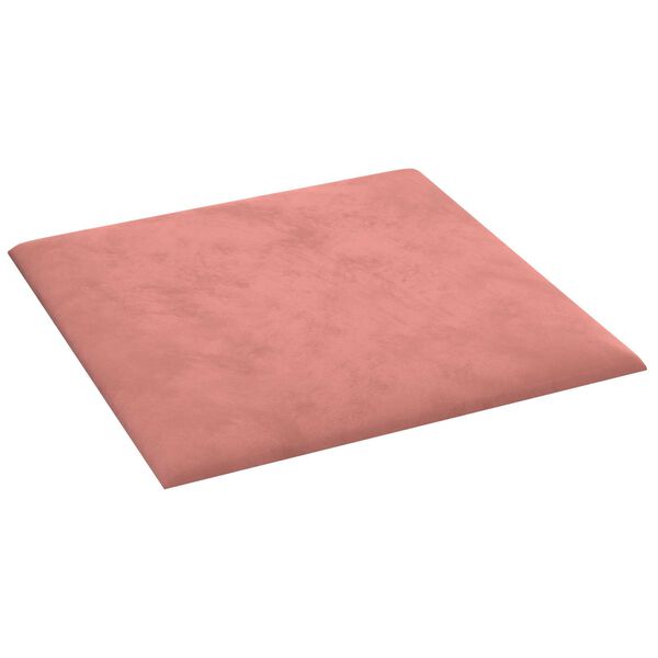 vidaXL T&ecirc;te de lit murale 12 pcs Rose 30 x 30 cm Velours