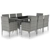 vidaXL Ensemble &agrave; manger de jardin 9pcs R&eacute;sine tress&eacute;e Anthracite gris