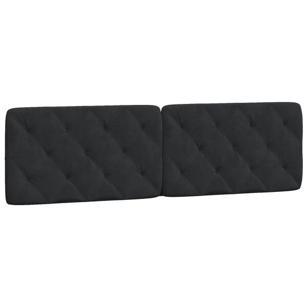 vidaXL Coussin de tête de lit noir 180 cm velours