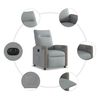 vidaXL Fauteuil inclinable électrique Gris clair Tissu