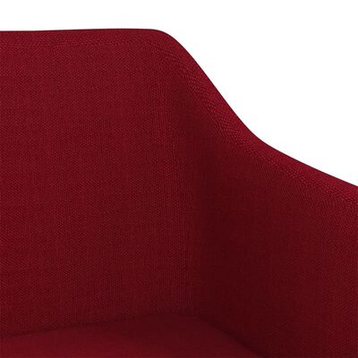 vidaXL Chaises pivotantes de salle à manger 2 pcs Rouge bordeaux Tissu