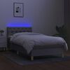 vidaXL Sommier &agrave; lattes de lit avec matelas et LED Gris clair 80x200cm