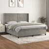 vidaXL Sommier &agrave; lattes de lit et matelas Gris clair 180x200cm Velours