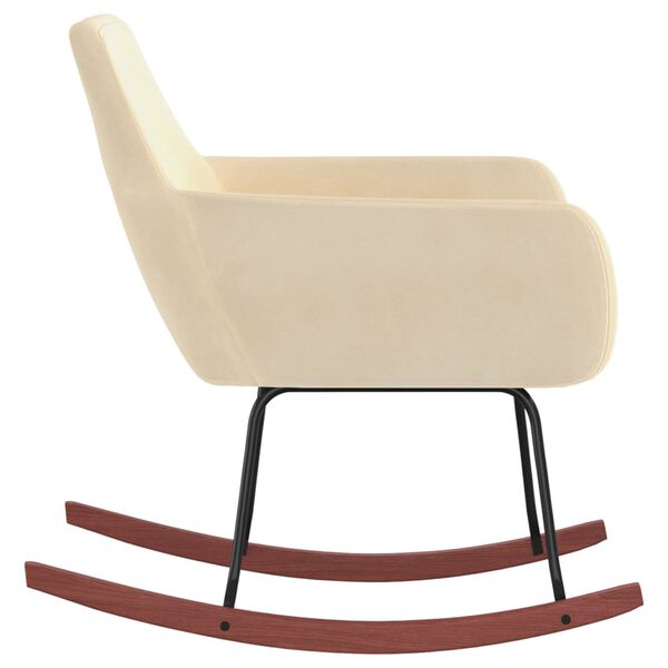 vidaXL Chaise &agrave; bascule Cr&egrave;me Velours