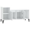 vidaXL Meuble TV Blanc brillant 100x35x55 cm Bois d'ingénierie