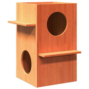 vidaXL Maison pour chat cire marron 43x43x60 cm bois de pin massif