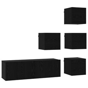 vidaXL Ensemble meuble TV 5 pcs 100 x 30 x 30 cm Ch&ecirc;ne noir