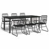 vidaXL Ensemble &agrave; manger de jardin 7 pcs Noir Rotin PVC