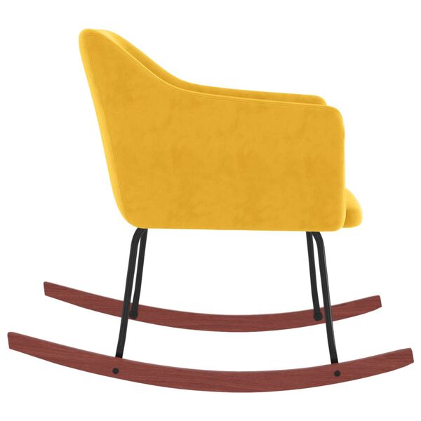 vidaXL Chaise &agrave; bascule Jaune Velours