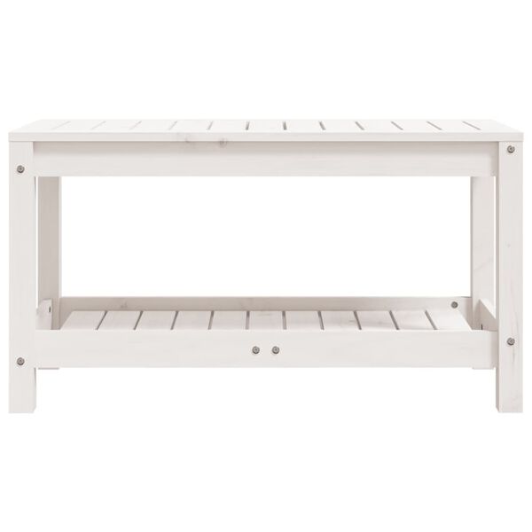 vidaXL Banc de jardin blanc 82,5x35x45 cm bois massif de pin