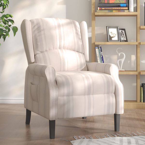 vidaXL Fauteuil inclinable Motif &agrave; lignes Tissu