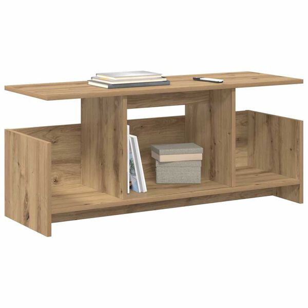 vidaXL Meuble TV Ch&ecirc;ne artisanal 102 x 35 x 45 cm Bois d'ing&eacute;nierie