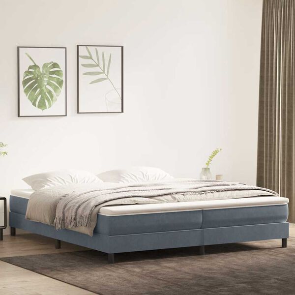 vidaXL Sommier à lattes de lit sans matelas gris foncé 200x210cm