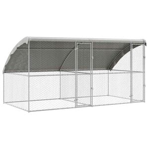 vidaXL Kennel pour Chiens 2 pcs Argent&eacute; 4 x 2 x 2 m Acier galvanis&eacute;