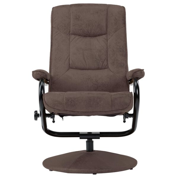 vidaXL Fauteuil TV avec repose-pied Marron Similicuir daim