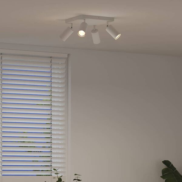 vidaXL Spot de plafond Blanc 26 x 26 x 16,5 cm M&eacute;tal