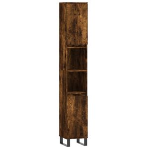 vidaXL Armoire de bain ch&ecirc;ne fum&eacute; 30x30x190 cm bois d'ing&eacute;nierie