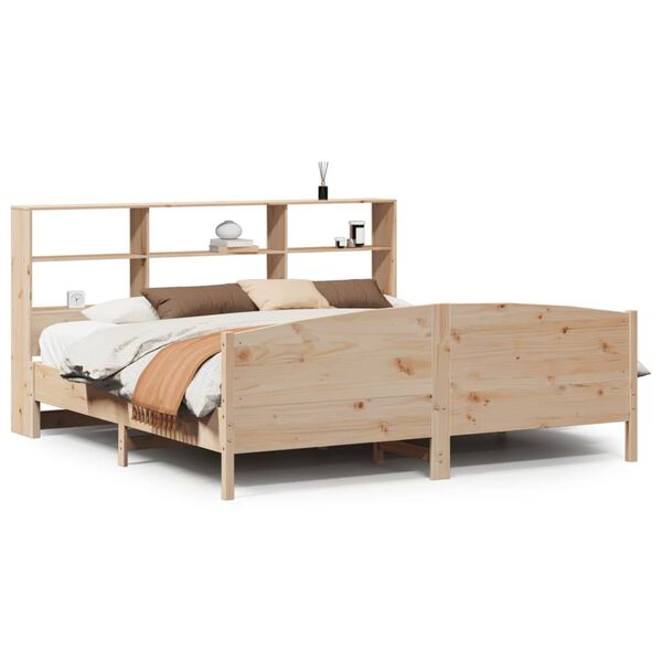 vidaXL Lit biblioth&egrave;que sans matelas 180x200 cm bois massif de pin