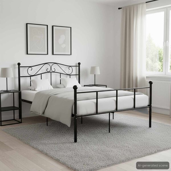 vidaXL Cadre de lit sans matelas noir métal 120x200 cm