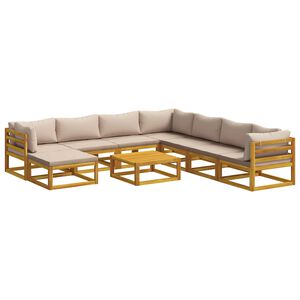 vidaXL Ensemble de Canap&eacute;s 9 pc Naturel Bois d'Acacia Massif
