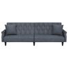 vidaXL Canapé-lit avec accoudoirs gris foncé velours