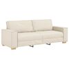 vidaXL Sofa 3 places Beige 220 cm Tissu en lin m&eacute;lang&eacute;