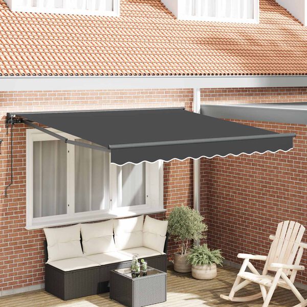 vidaXL Auvent R&eacute;tractable Anthracite 300 x 250 cm Aluminium et Tissu