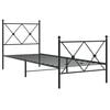 vidaXL Cadre de lit m&eacute;tal sans matelas avec pied de lit noir 80x200 cm