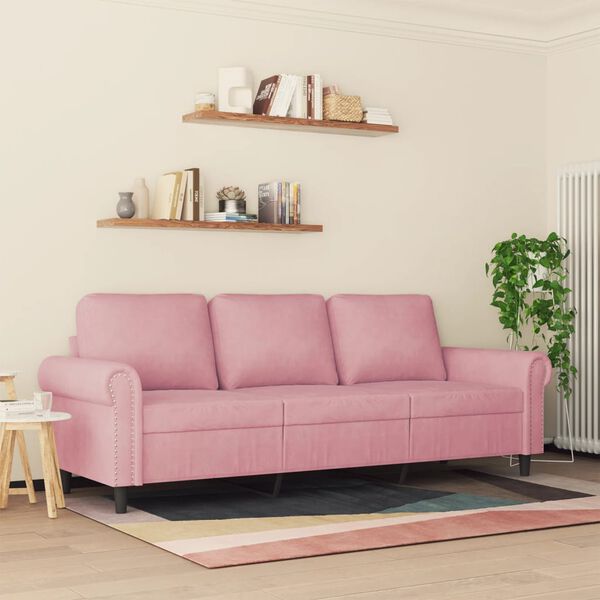 vidaXL Canap&eacute; &agrave; 3 places Rose 180 cm Velours