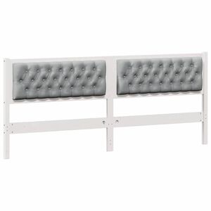 vidaXL T&ecirc;te de lit Autre Blanc et gris clair 200 cm Bois massif en pin
