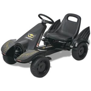 vidaXL Kart &agrave; p&eacute;dale avec si&egrave;ge ajustable Noir
