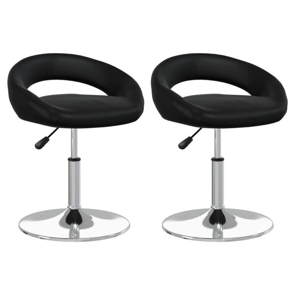vidaXL Chaises pivotantes &agrave; manger lot de 2 noir similicuir