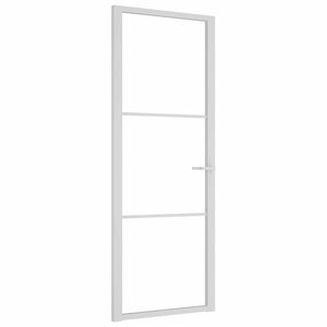 vidaXL Porte int&eacute;rieure 76x201,5 cm Blanc Verre ESG et aluminium