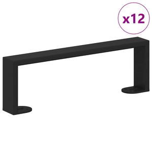vidaXL Pieds de meuble 12 pcs Noir 311 x 40,5 x 100 mm Fer
